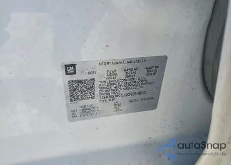 2019 GMC Yukon Sle z USA, uszkodzony, nr VIN 1GKS2AKC1KR394000